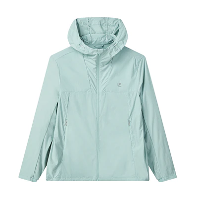 FILA Woven Logo Hoodie Jacket in Beige Gray Green F11M132751F-TQ