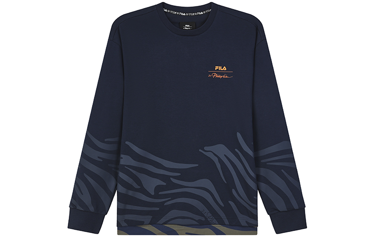 FILA 31 Phillip Lim Logo Print Pullover Crewneck Sweatshirt Black Iridescent F11M136203F-NV