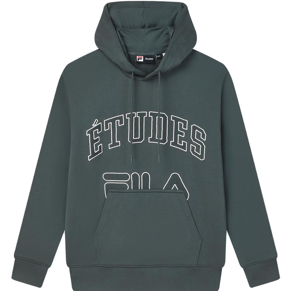 FILA Études Knit Hoodie American Winter Sweatshirt Blue-Green F11M346205F-DY