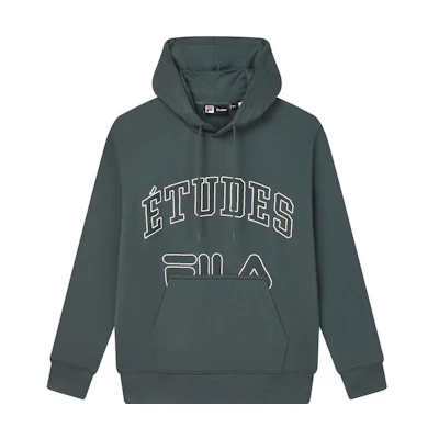 FILA Études Knit Hoodie American Winter Sweatshirt Blue-Green F11M346205F-DY