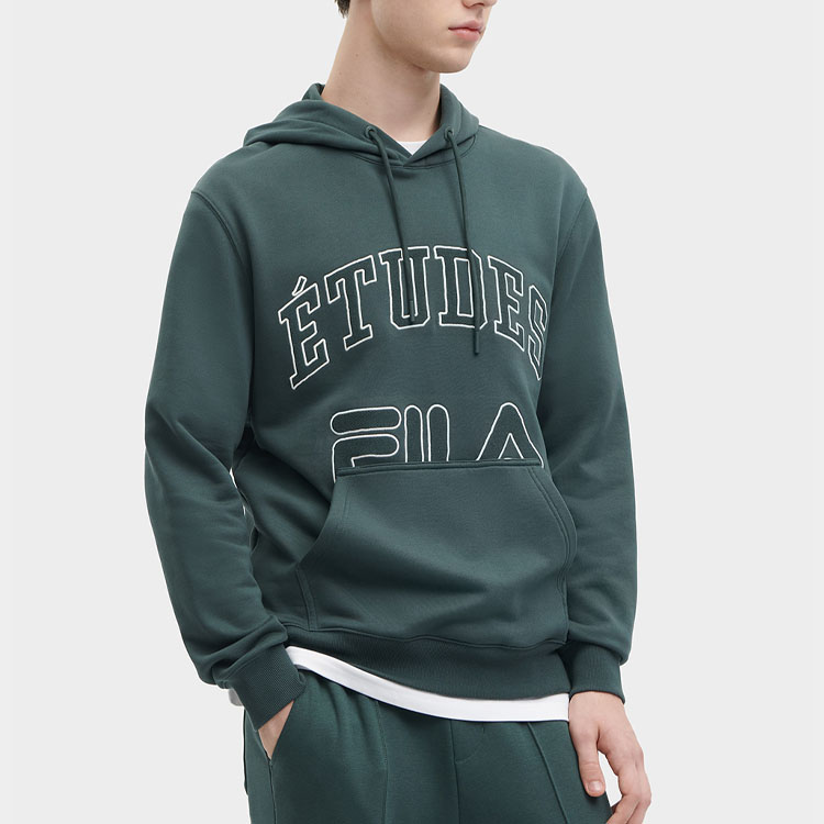 FILA Études Knit Hoodie American Winter Sweatshirt Blue-Green F11M346205F-DY 圖 4