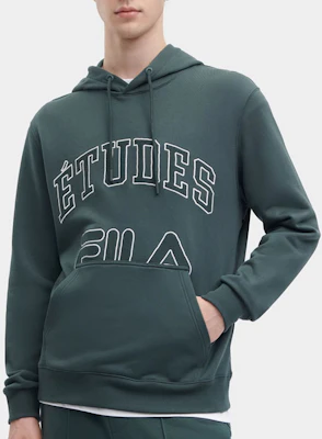 FILA x Études 蓝绿针织连帽衫 美式冬季卫衣 F11M346205F-DY Purchase FILA x Études 蓝绿针织连帽衫 美式冬季卫衣 F11M346205F-DY