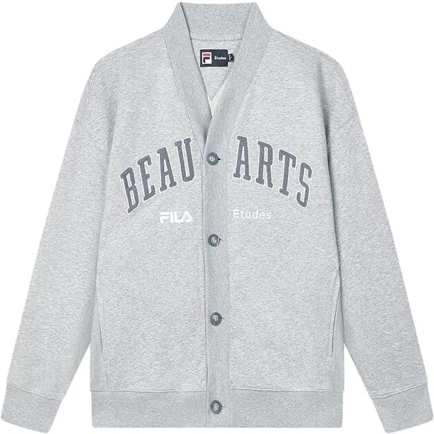 fila-x-etudes-letter-print-knit-long-sleeve-jacket-cloud-gray-unisex-f11-u346501-f-mg
