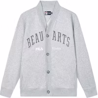 FILA x Études Letter Print Knit Long-Sleeve Jacket Cloud Gray Unisex F11U346501F-MG FILA x Études Letter Print Knit Long-Sleeve Jacket Cloud Gray Unisex F11U346501F-MG