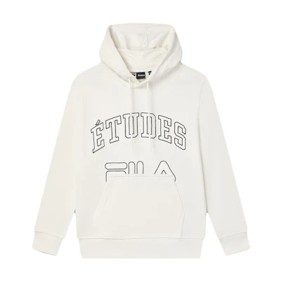 FILA Études Retro Lettering Hoodie in Coconut Milk White F11M346205F-IV
