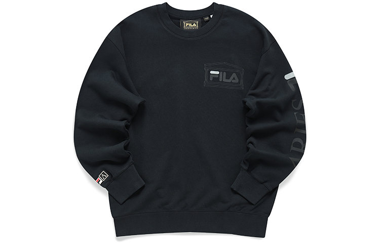 FILA Aries Collab Unisex Sweatshirt - Black Casual Breathable Pullover T11U218205F-BK