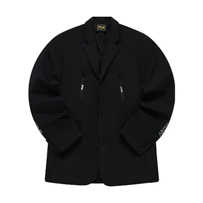 FILA Aries Fashion Casual Jacket Unisex Two-Piece Set in Deep Black T11U218703F-BK