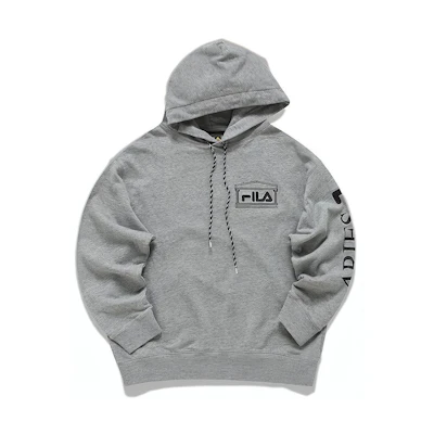 FILA ARIES Logo Hoodie Unisex Heather Gray Casual Streetwear T11U218209F-MG