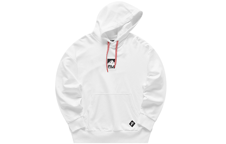 FILA Baishan Logo Pullover Hoodie White - Streetwear Style T11M047202F-WT