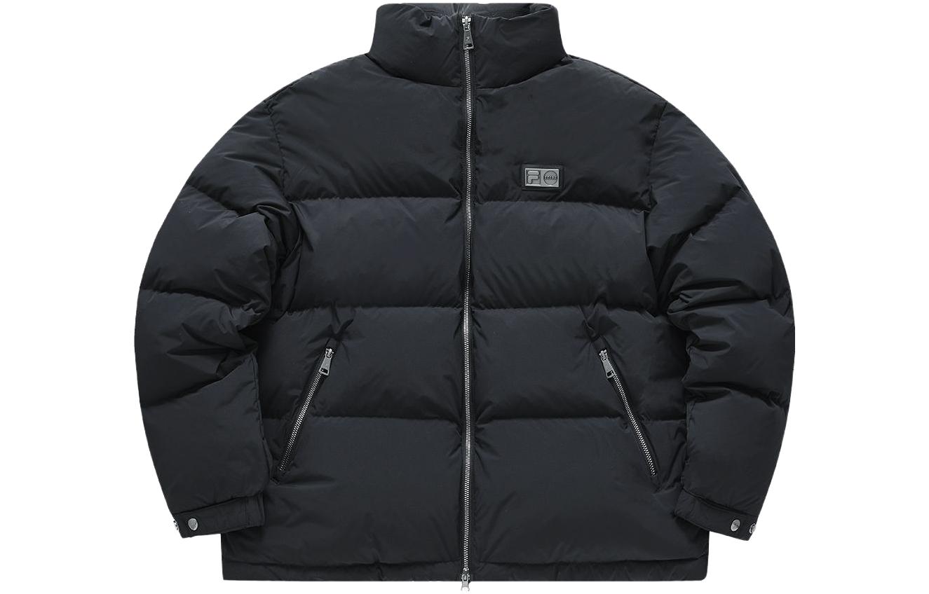 FILA Beams  Black Logo Puffer Down Jacket with High Collar. T11M349904F-BK