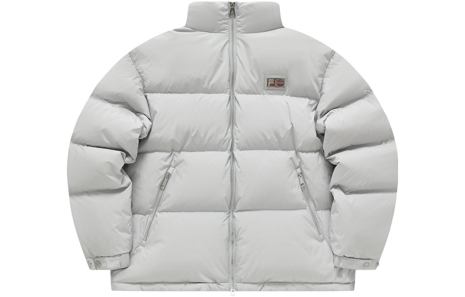 FILA Beams  Puffer Down Jacket Zip-Up Solid Mist Gray. T11M349904F-GY