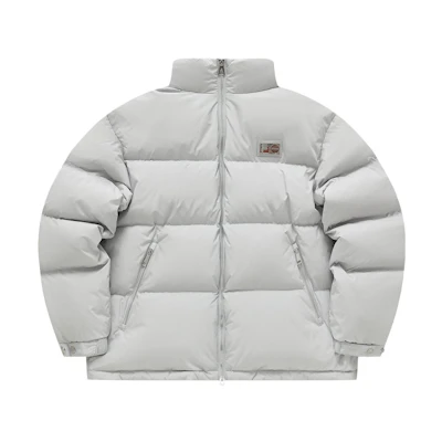FILA Beams Puffer Down Jacket Zip-Up Solid Mist Gray. T11M349904F-GY