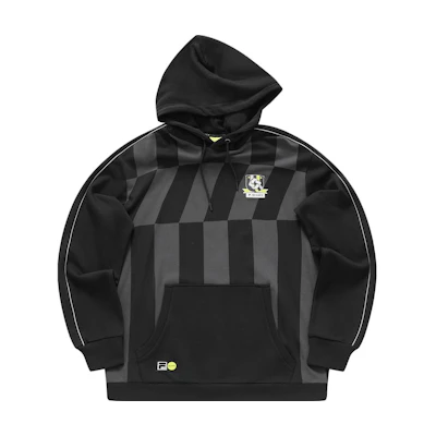 FILA BEAMS Knitted Retro Colorblock Hoodie - Pure Black T11M349202F-BK