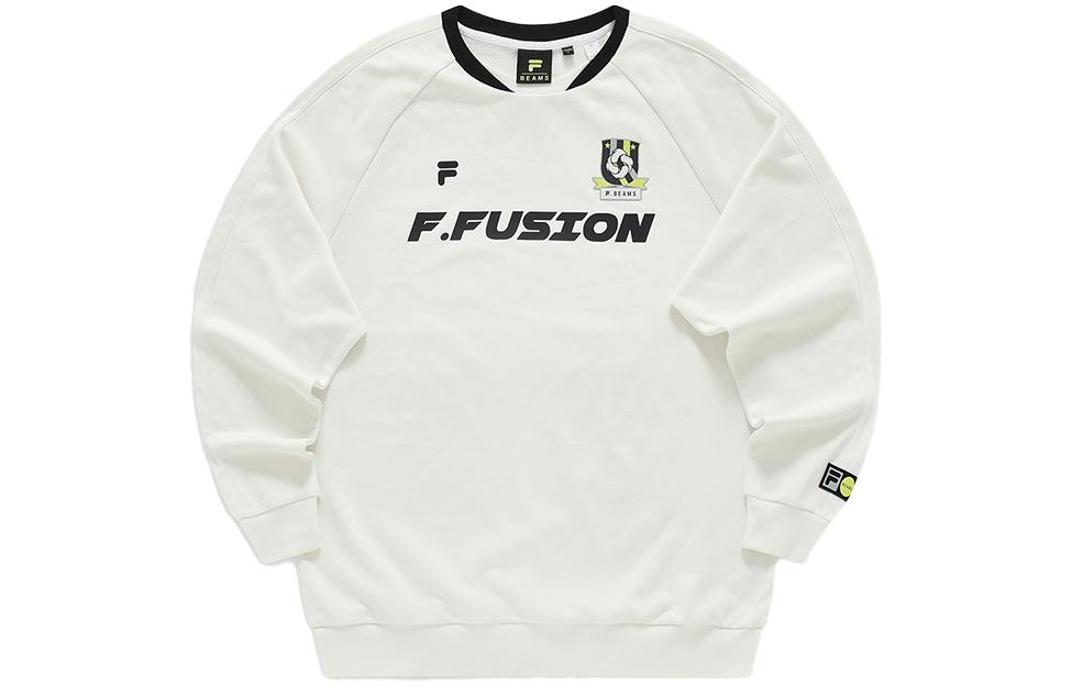 FILA BEAMS Logo Print Crewneck Sweatshirt Unisex - Maki White T11U349203F-IV