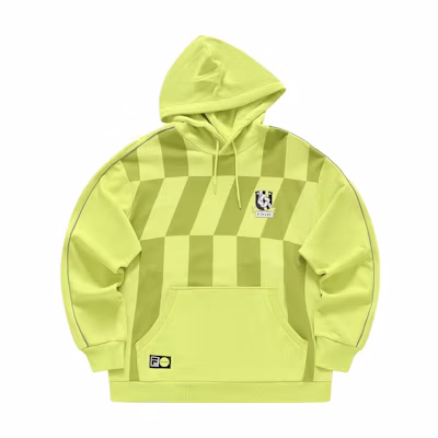 FILA BEAMS Sahara Yellow Hooded Knit Cotton Sweatshirt - Loose Fit T11M349202F-YE