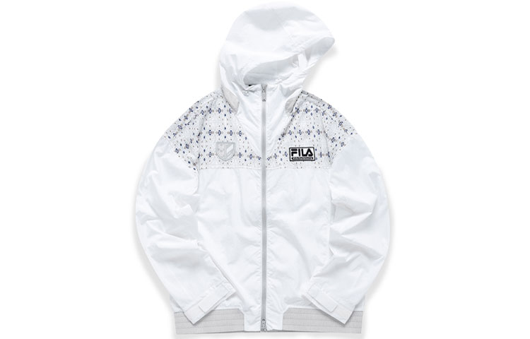 FILA Beishan Collaboration White Logo Printed Hoodie Sunscreen Jacket T11M127703F-WT