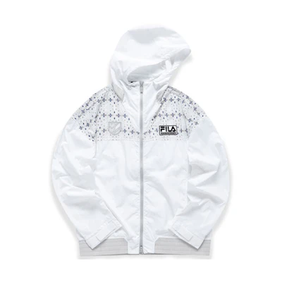 FILA Beishan Collaboration White Logo Printed Hoodie Sunscreen Jacket T11M127703F-WT