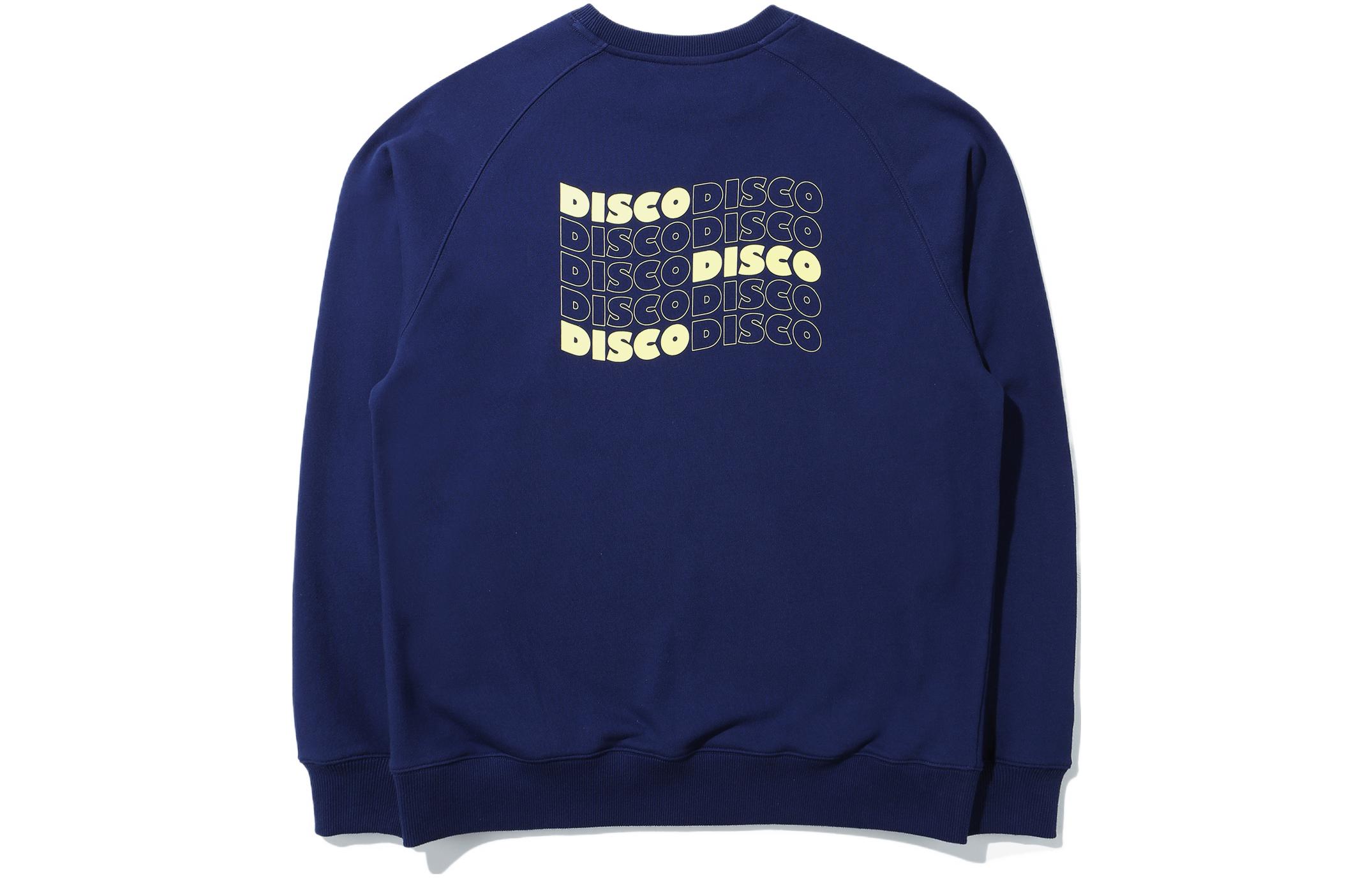 FILA BTS Collaboration Letter Print Pullover Long-Sleeve Sweatshirt Blue FS2POD4B05X-NAY