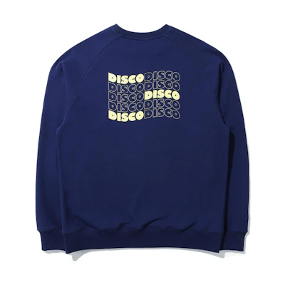 FILA BTS Collaboration Letter Print Pullover Long-Sleeve Sweatshirt Blue FS2POD4B05X-NAY