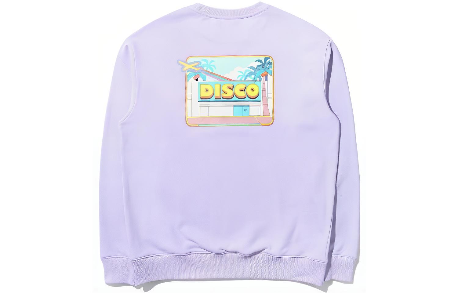FILA BTS Purple Cartoon Print Crewneck Long-Sleeve Unisex Sweatshirt FS2POD4B06X-LVD