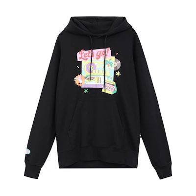 FILA BTS Unisex Donut Print Hoodie Black FS2POD4B01X-BLK