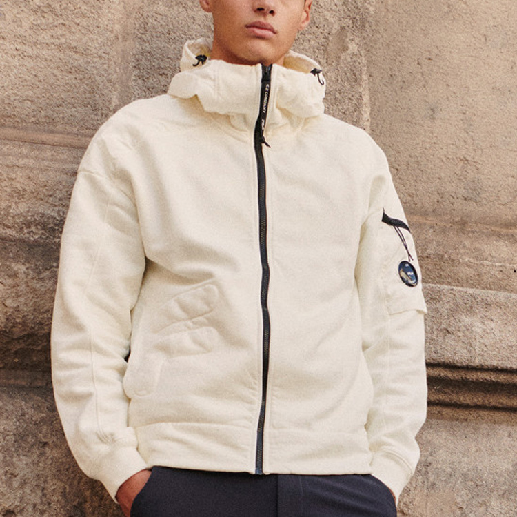 Shop FILA x C.P. Company Hoodie Jaket Logo Knit Kolaborasi. A11M149503F-WT