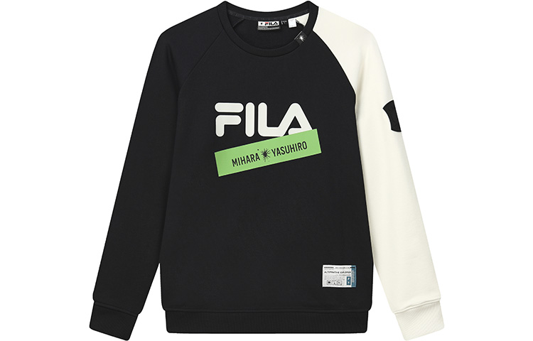 FILA Collaboration Retro Logo Pullover Sweatshirt in Black F11M243205F-BK