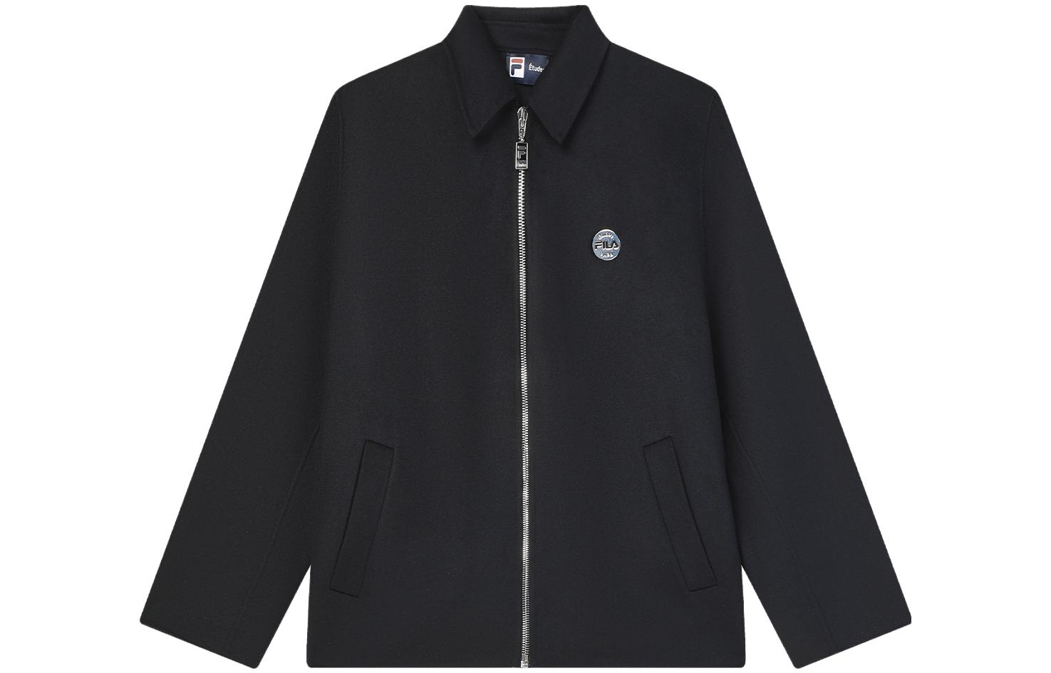 FILA ETUDES  Solid Collared Woven Jacket in Legendary Blue. F11M346702F-NV 圖 2