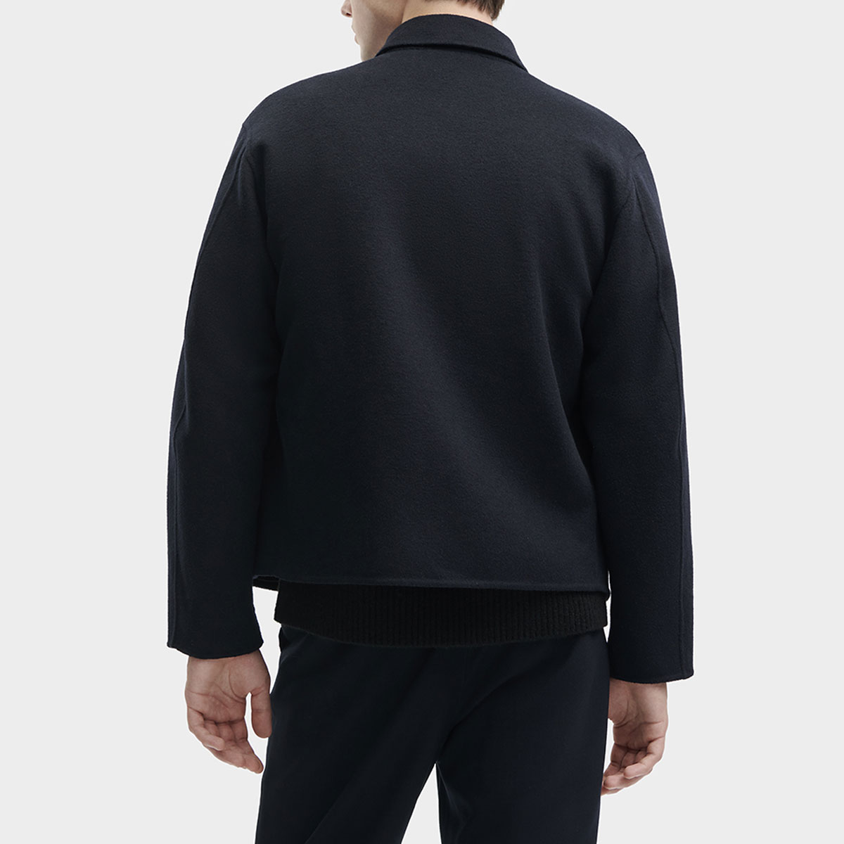 FILA ETUDES  Solid Collared Woven Jacket in Legendary Blue. F11M346702F-NV 圖 5