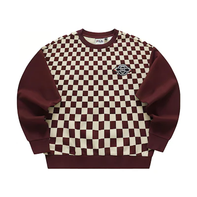 FILA FACETASM Checkered Loose Fit Pullover Sweatshirt Men Yellow End T11M347201F-YE