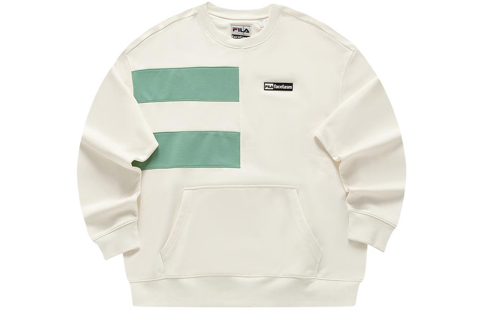 FILA FACETASM Collab Crewneck Knit Pullover Sweatshirt Soft White T11M417203F-IV