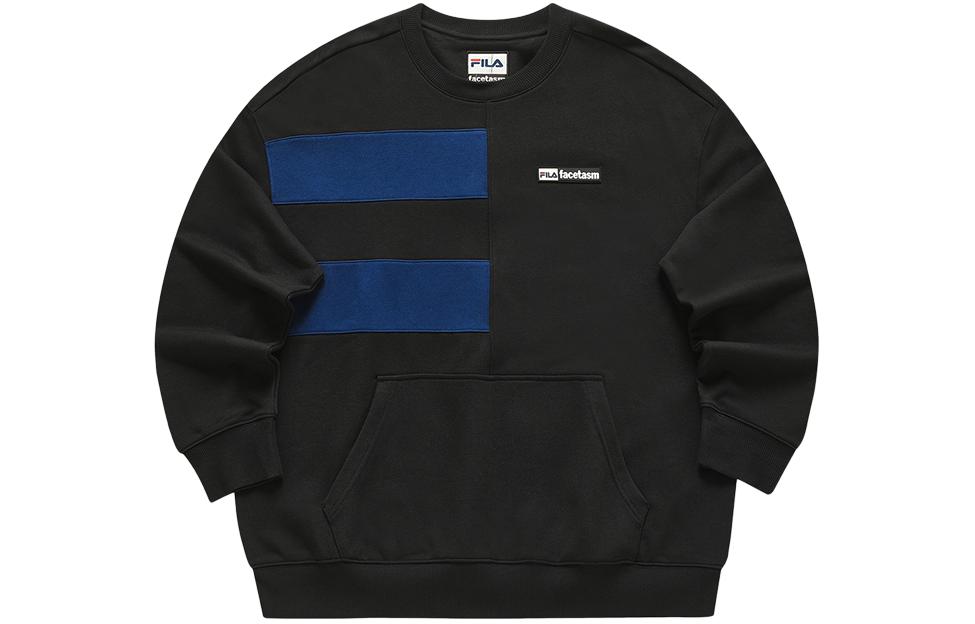 FILA FACETASM Collaboration Black Patchwork Knit Pullover Sweater T11M417203F-BK