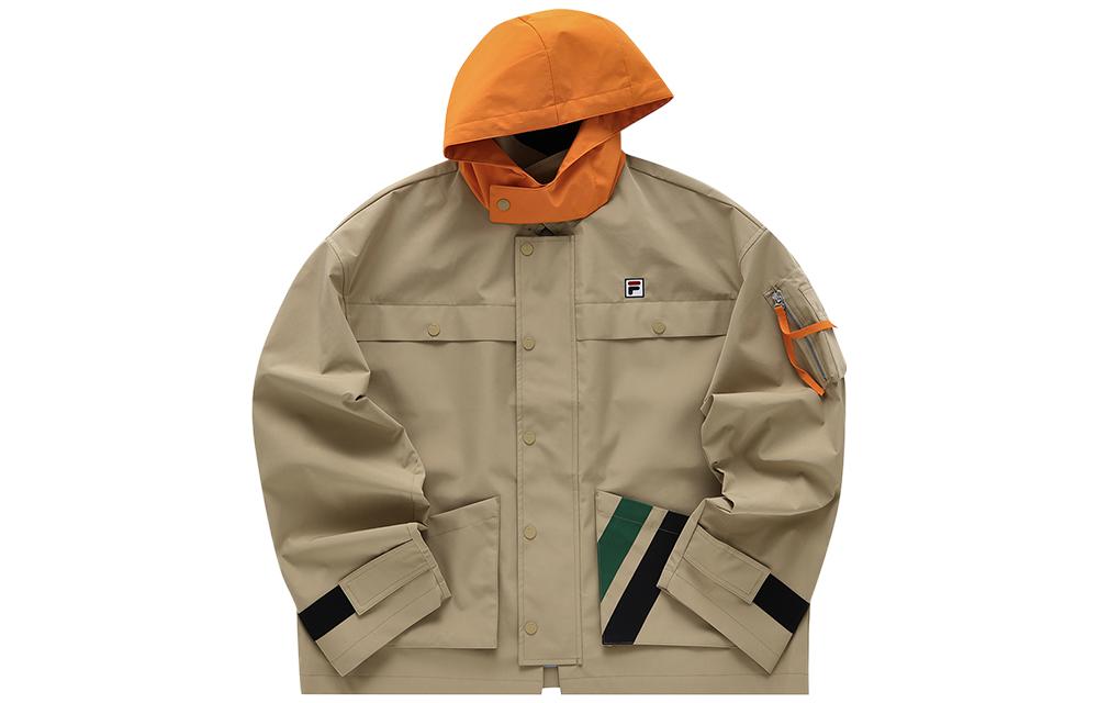 FILA FACETASM Colorblock Loose Fit Hooded Jacket Khaki () T11M247701F-LK