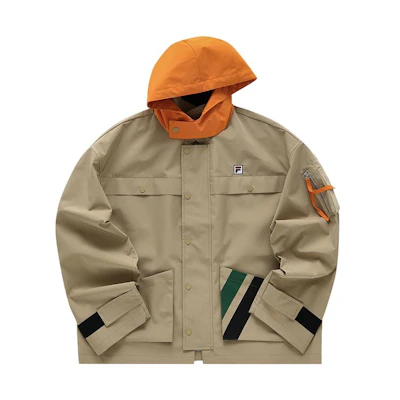 FILA FACETASM Colorblock Loose Fit Hooded Jacket Khaki () T11M247701F-LK