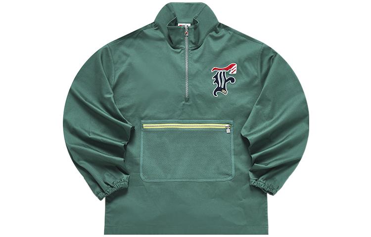 FILA FACETASM Logo Patchwork Loose High Collar Sweatshirt Green Mens T11M317702F-GN