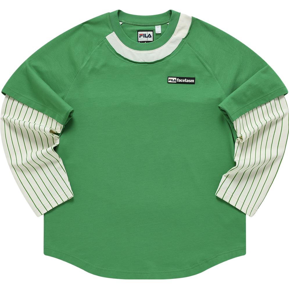 FILA FACETASM Patchwork Sweatshirt Green Collaborative Series T11M337204F-GN