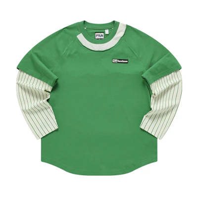 FILA FACETASM Patchwork Sweatshirt Green Collaborative Series T11M337204F-GN