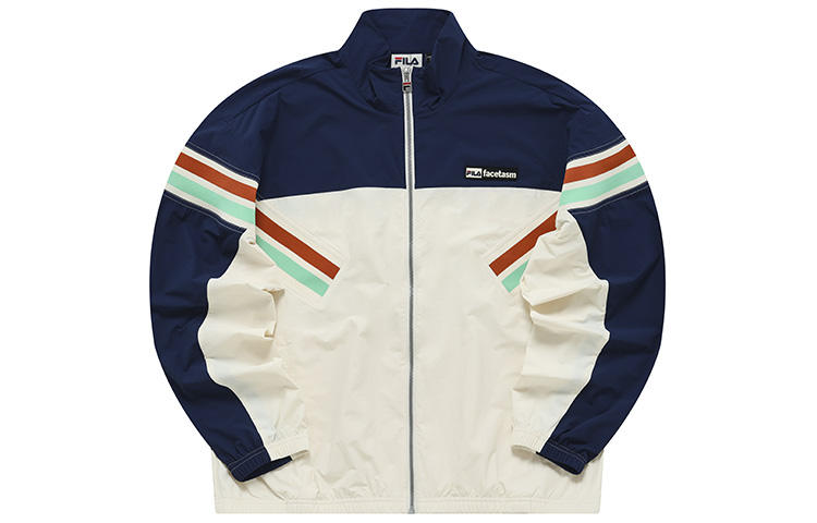 FILA FACETASM Retro Sport Striped Patchwork Tracksuit Jacket Malt White Men T11M237707F-IV