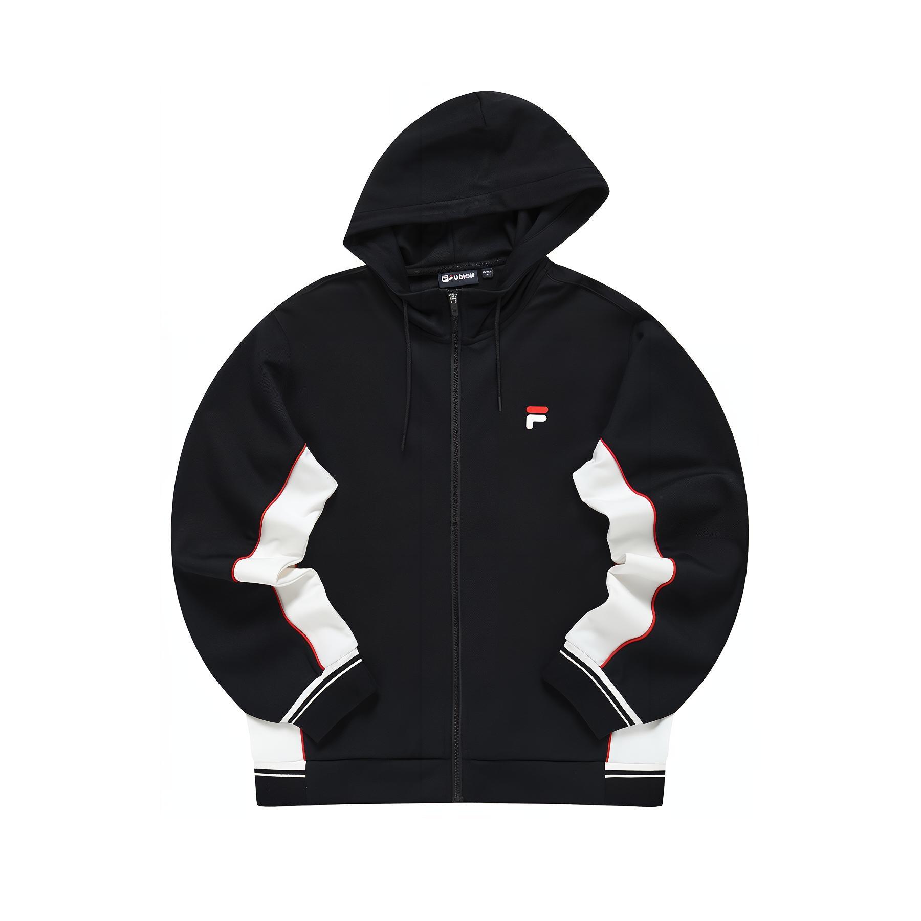 FILA FACETASM Tennis Colorblock Logo Zip Hoodie Jacket Black T11M313501F-BK