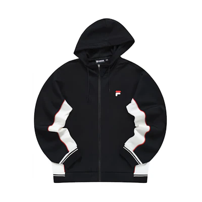 FILA FACETASM Tennis Colorblock Logo Zip Hoodie Jacket Black T11M313501F-BK