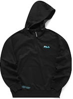 FILA x FUSION Logo Oversized Knit Hoodie for Men Black T11M133204A-BK FILA x FUSION Logo Oversized Knit Hoodie for Men Black T11M133204A-BK