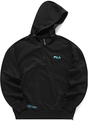FILA x FUSION Logo Oversized Knit Hoodie for Men Black T11M133204A-BK Buy FILA x FUSION Logo Oversized Knit Hoodie for Men Black T11M133204A-BK