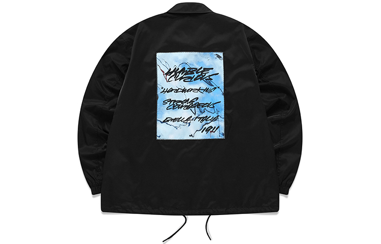 FILA FUTURA Graphic Print Loose Coach Jacket - Deep Black T11M138703F-BK