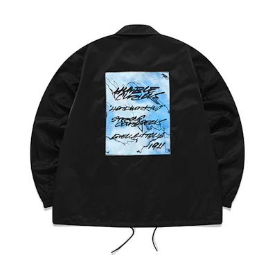 FILA FUTURA Graphic Print Loose Coach Jacket - Deep Black T11M138703F-BK