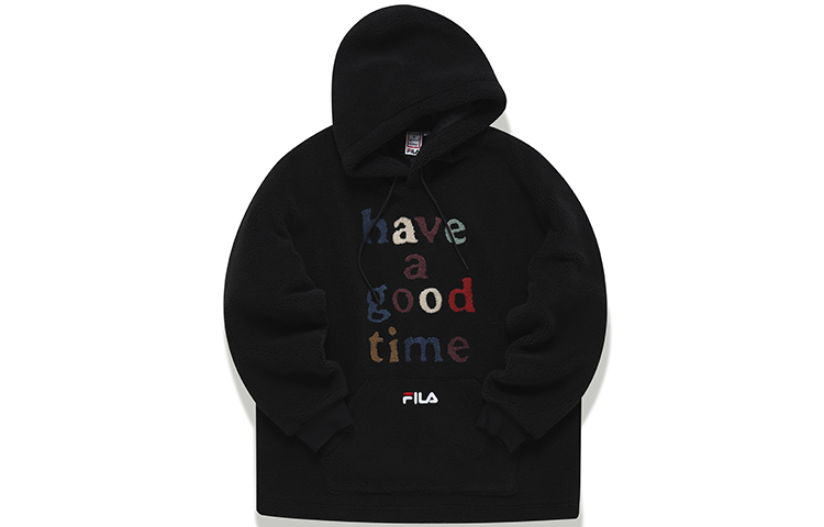 FILA Have A Good Time Black Sherpa Fleece Sweatshirt Unisex Casual Wear F51U149208F-BK