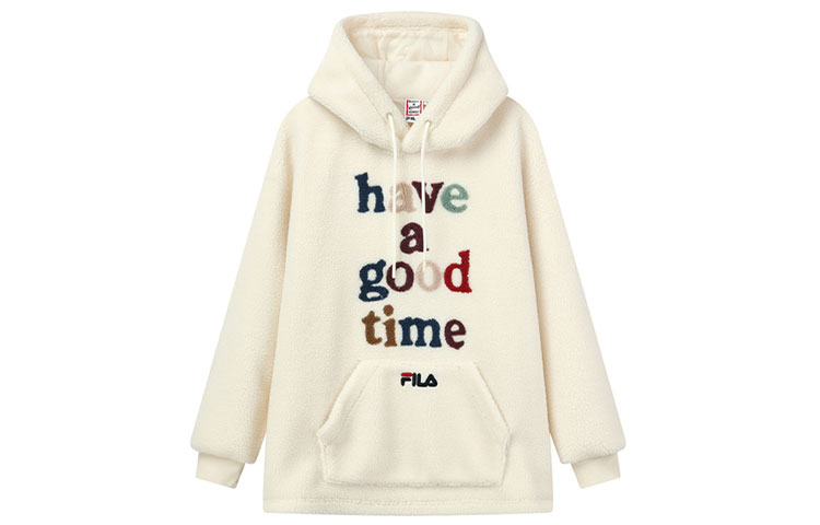FILA Have A Good Time Fleece-Lined Hoodie White Unisex Casual Wear F11U149208F-IV 圖 2