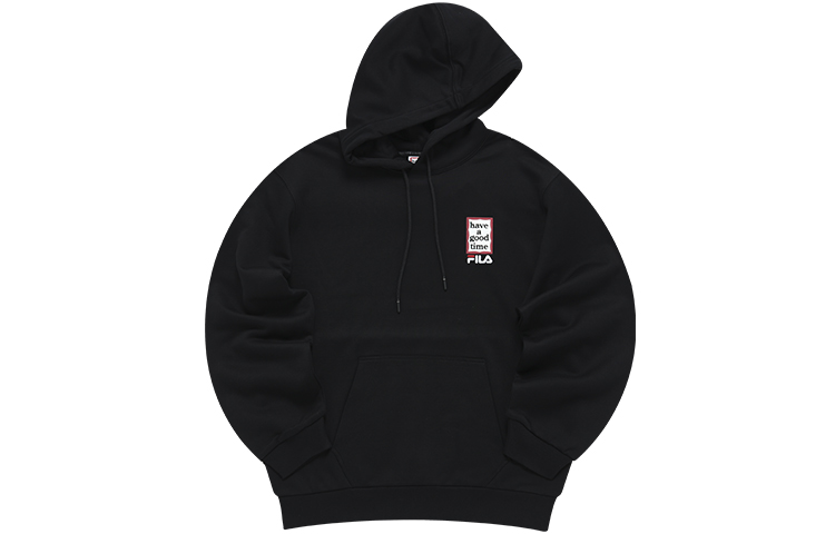 FILA Have a Good Time Logo Print Black Hoodie Unisex F11U149207F-BK