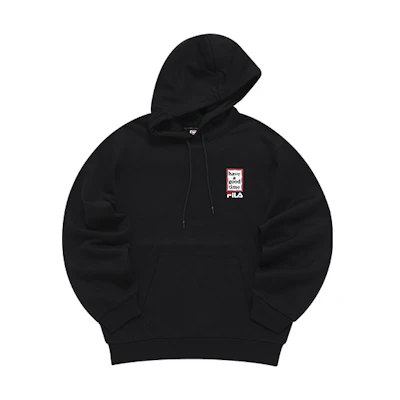 FILA Have a Good Time Logo Print Black Hoodie Unisex F11U149207F-BK