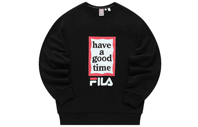 Order FILA 聯名 Have A Good Time 黑色Logo印花圓領衛衣 男女款 F11U149204F-BK