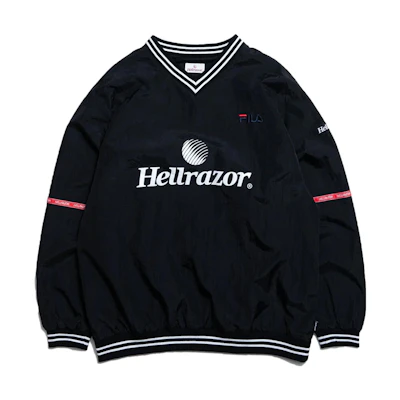 FILA Hellrazor SS23 Black Nylon Pullover Sweatshirt Unisex 7913119744149